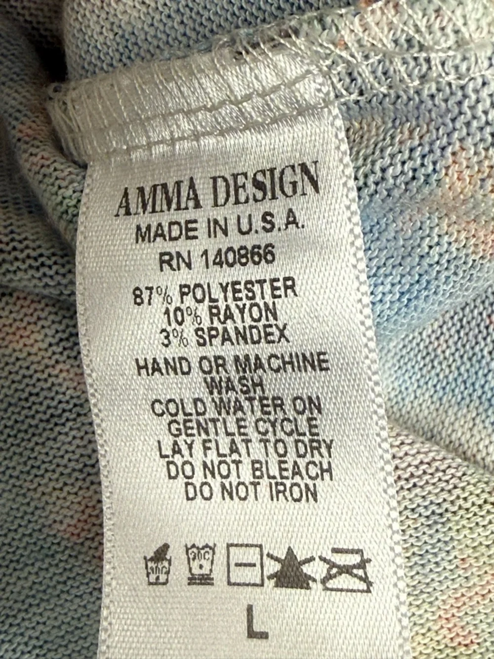 Amma Design Floral Tunic Top Large Yellow Teal Red Boho Stretch Blouse - Picture 7 of 8